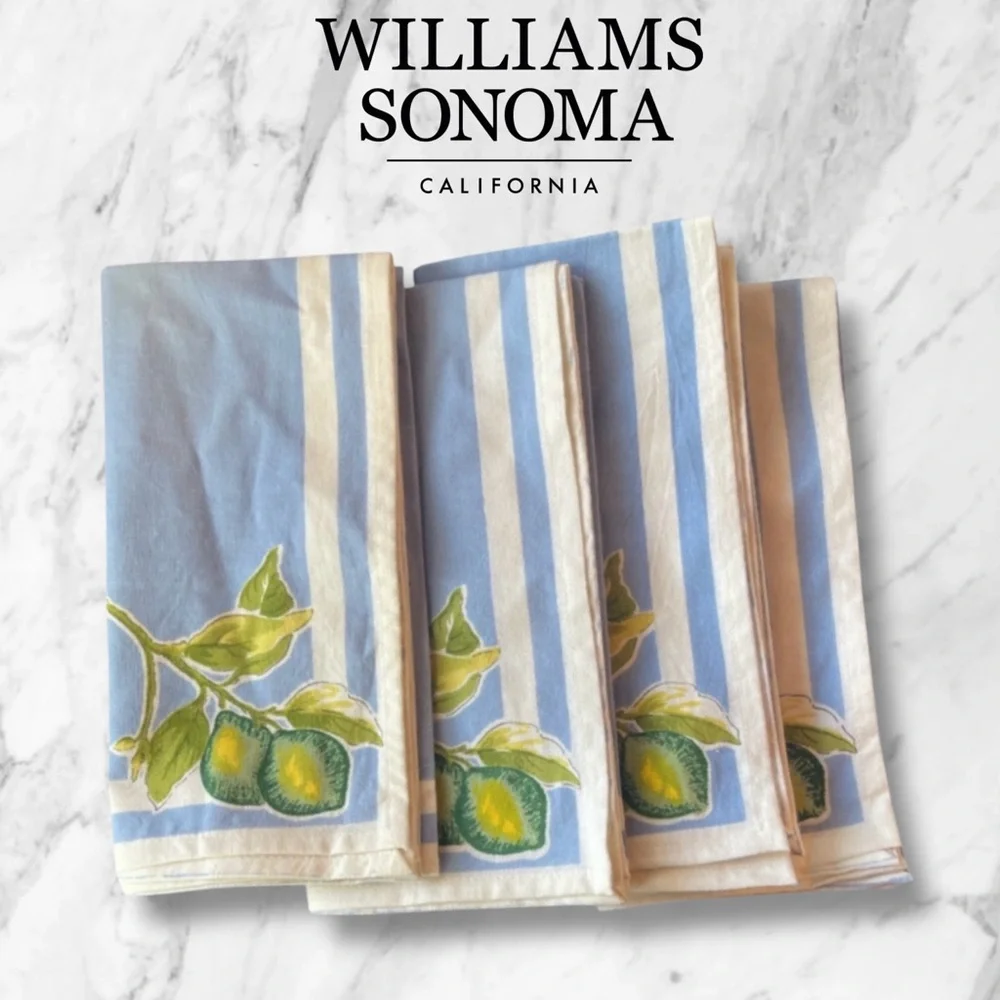Williams Sonoma Lemon Lime Dinner Napkins